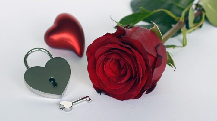 Red Rose and Lock with a key